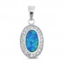 Pendentif orné d'une Opale bleue en Argent 925