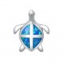 Pendentif Tortue orné d'Opale bleue en Argent 925