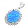 Pendentif Goutte orné d'une Opale Bleue Argent 925