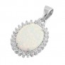 Pendentif Goutte orné d'une Opale Blanche Argent 925