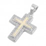 Pendentif Croix orné d'une Opale blanche en Argent 925