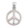 Pendentif Peace and Love orné d'Opale rose en Argent 925