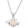 Chaine avec Pendentif Poisson orné d'Opale blanche en Argent 925