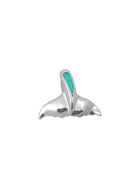 Pendentif Queue de Baleine orné d'une Opale bleue en Argent 925