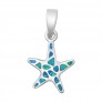 Pendentif Étoile de mer orné d'Opale bleue en Argent 925