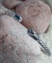 BRACELET JONC ETHNIQUE CHIC ARGENT 925 & TOPAZE BLEUE