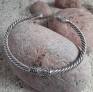 BRACELET JONC ETHNIQUE CHIC ARGENT 925 & TOPAZE BLEUE