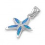 Pendentif Étoile de mer orné d'Opale bleue en Argent 925