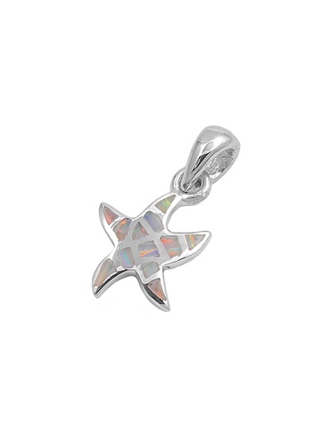 Pendentif Étoile de mer orné d'Opale en Argent 925