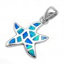 Pendentif Étoile de mer orné d'Opale bleue en Argent 925