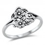 Bague vintage Fleurs en Argent Massif