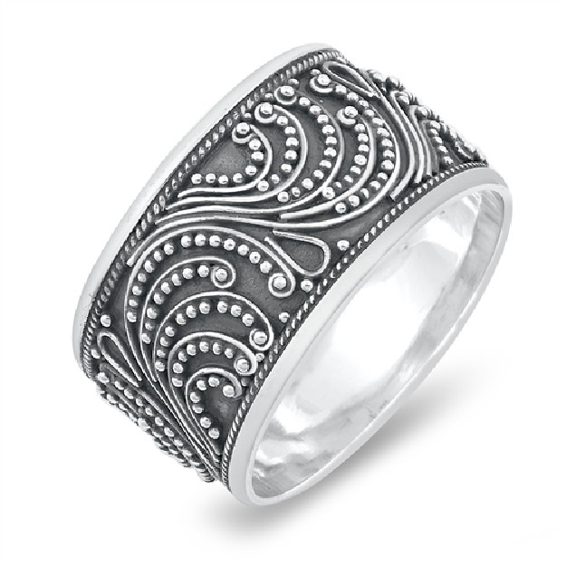 Bague Anneau Large en Argent Massif - 13 MM