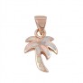 Pendentif Palmier orné d'Opale blanche en Vermeil