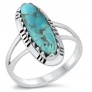 BAGUE Longue ORNEE D'UNE TURQUOISE EN ARGENT 925