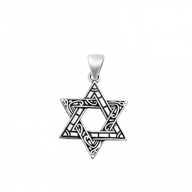 PENDENTIF mixte Étoile de David argent 925