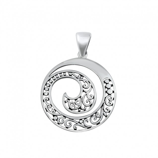 PENDENTIF mixte Spirale argent 925