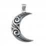 PENDENTIF mixte Croissant de Lune argent 925