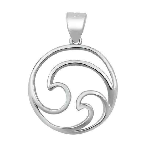 PENDENTIF mixte Vague argent 925