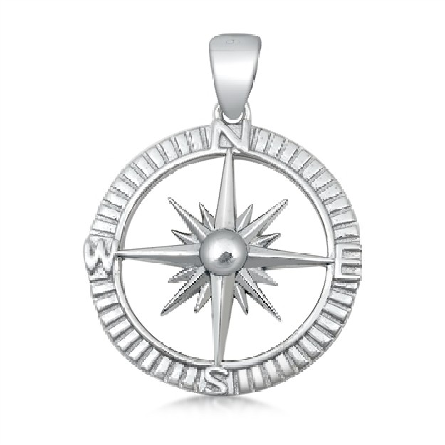 PENDENTIF mixte Boussole argent 925