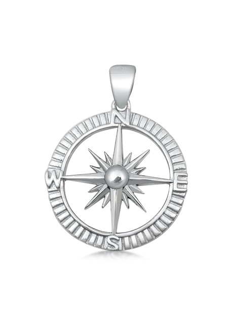 PENDENTIF mixte Boussole argent 925