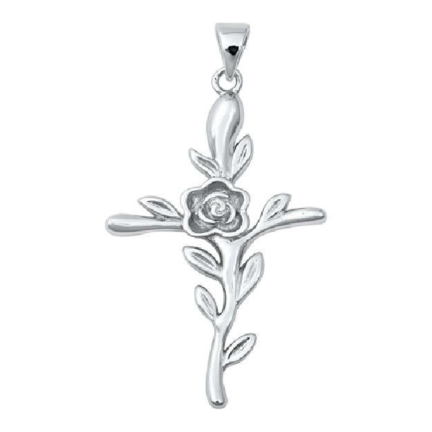 PENDENTIF Fleur en Croix argent 925