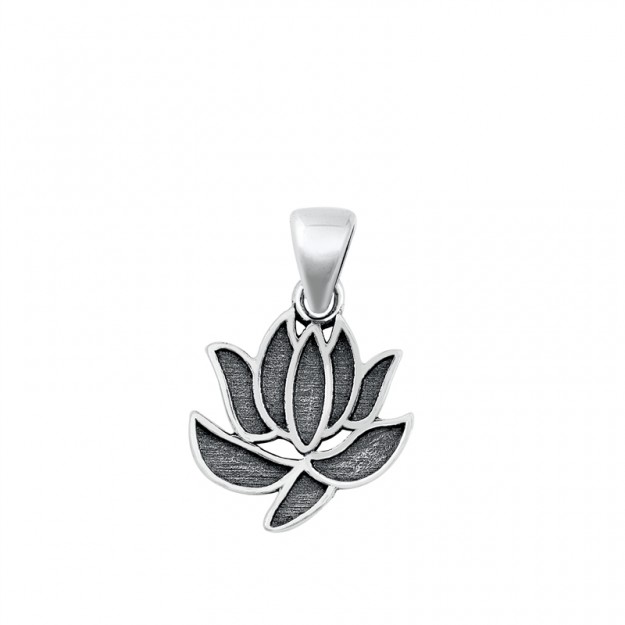 PENDENTIF mixte Fleur de Lotus argent 925