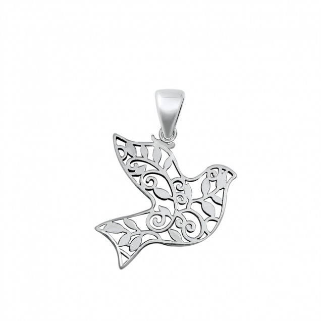 PENDENTIF mixte Colombe argent 925