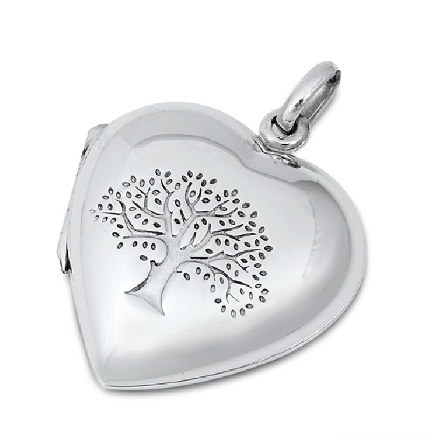 PENDENTIF mixte Cœur avec un Arbre de Vie argent 925