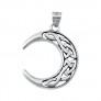 PENDENTIF mixte Croissant de lune Celtique argent 925