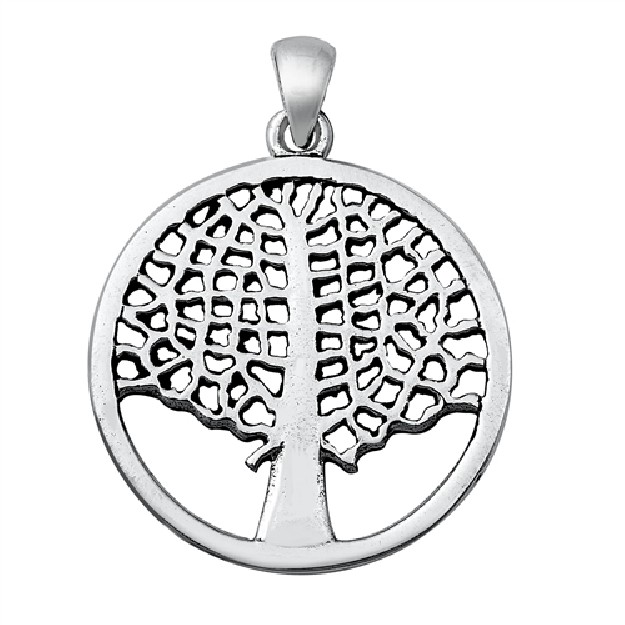 PENDENTIF mixte Médaillon Arbre de Vie argent 925