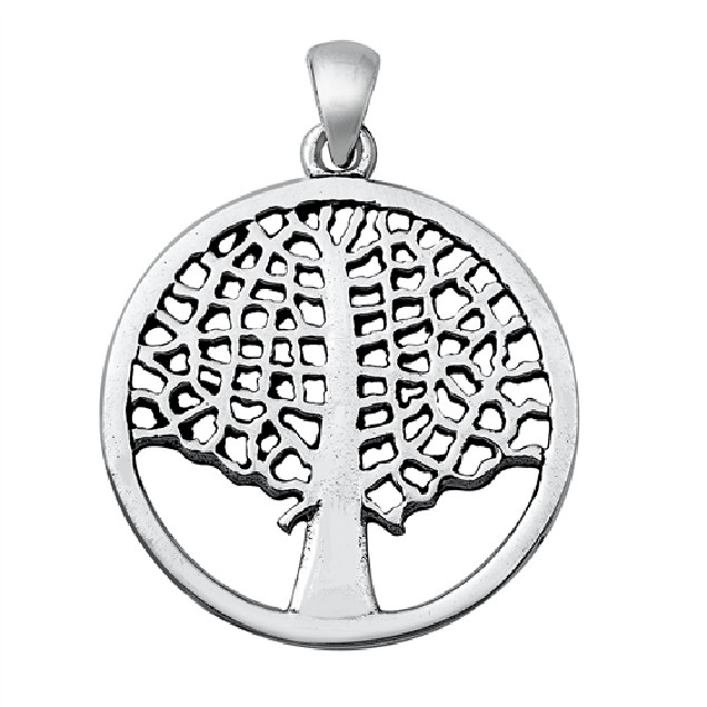 PENDENTIF mixte Médaillon Arbre de Vie argent 925