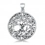 PENDENTIF mixte Médaillon rond Arbre de Vie argent 925