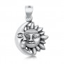 PENDENTIF mixte Lune et soleil argent 925