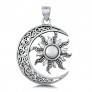 PENDENTIF mixte Lune et soleil argent 925