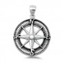 PENDENTIF mixte Médaillon rond Boussole argent 925