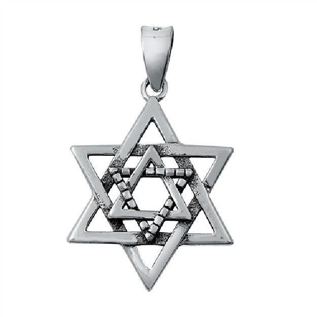 PENDENTIF mixte Étoile de David argent 925