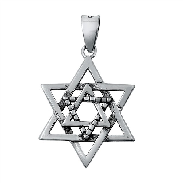 PENDENTIF mixte Étoile de David argent 925