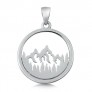 PENDENTIF mixte Médaillon rond Montagne argent 925