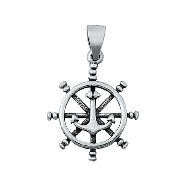 PENDENTIF mixte Barre de Navigation avec Ancre Marine argent 925