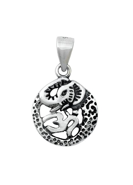 PENDENTIF mixte Om & Eléphant argent 925