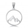 PENDENTIF mixte Médaillon rond Montagne argent 925