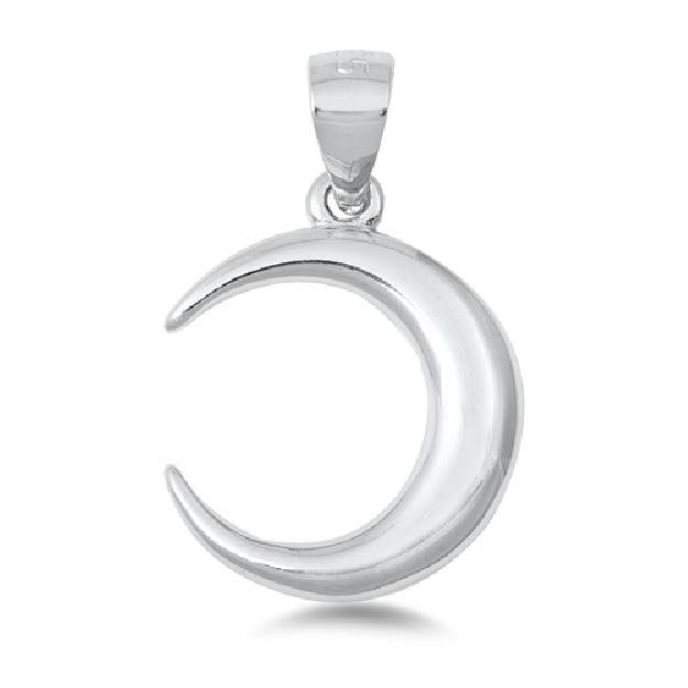 PENDENTIF mixte Croissant de Lune argent 925