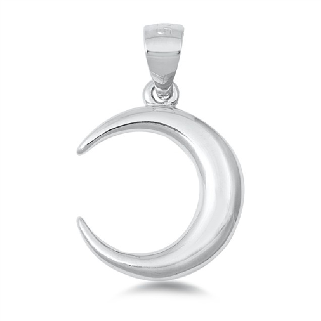 PENDENTIF mixte Croissant de Lune argent 925