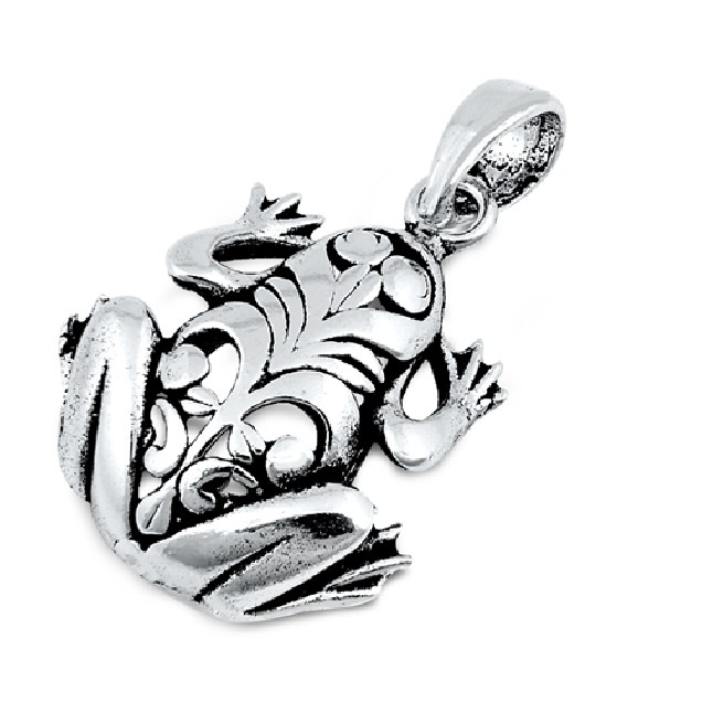 PENDENTIF mixte Grenouille argent 925