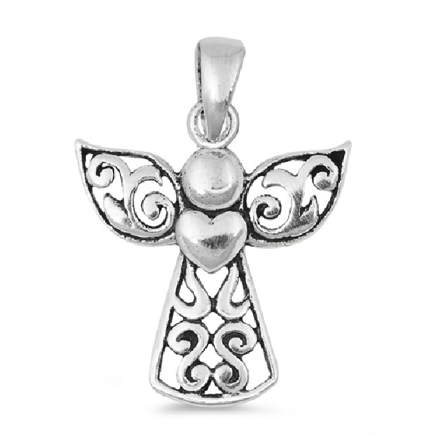 PENDENTIF mixte Ange avec Cœur argent 925