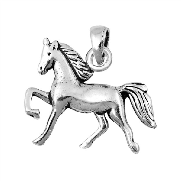 PENDENTIF mixte Cheval argent 925