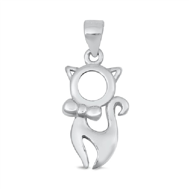 PENDENTIF mixte Chat argent 925