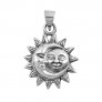 PENDENTIF mixte Soleil et Lune argent 925