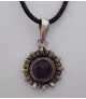 AGNES CREATIONS / JOLI PENDENTIF STYLE RETRO EN ARGENT 925 ORNE AMETHYSTE