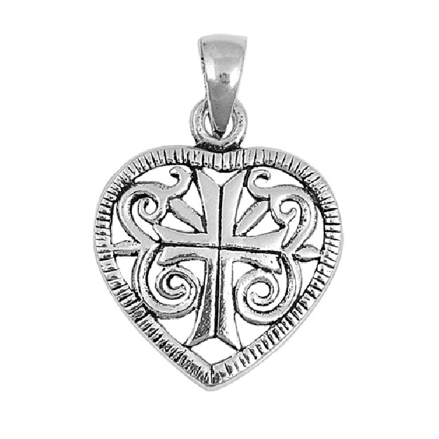 PENDENTIF mixte Cœur Médiéval argent 925